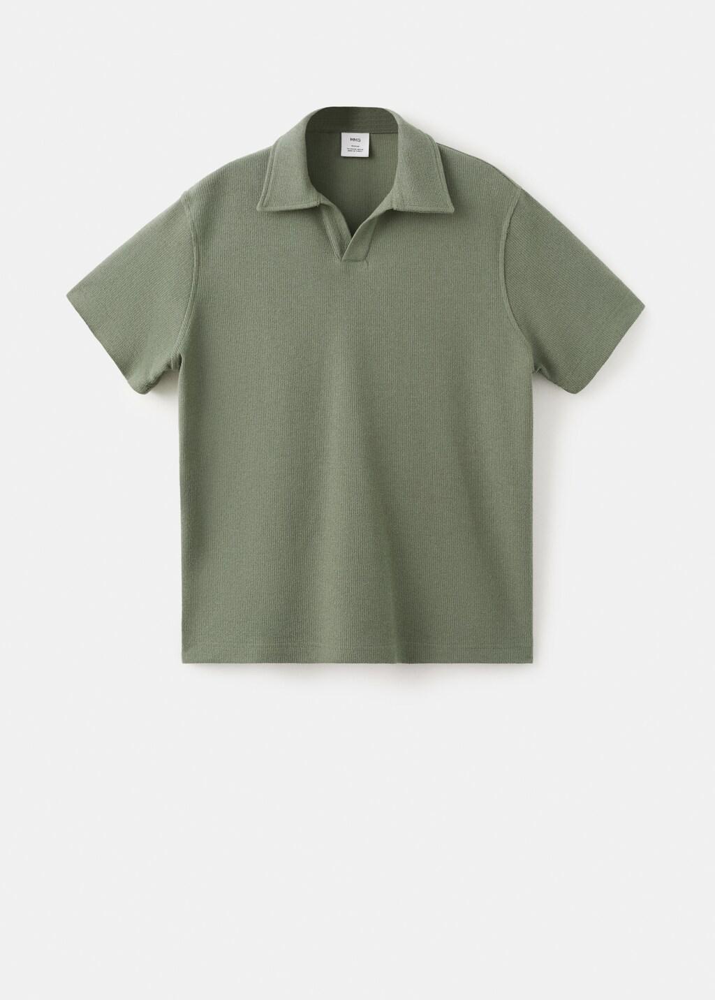 Green Regular-Fit Textured Polo Shirt, Medium Green, large image number 7