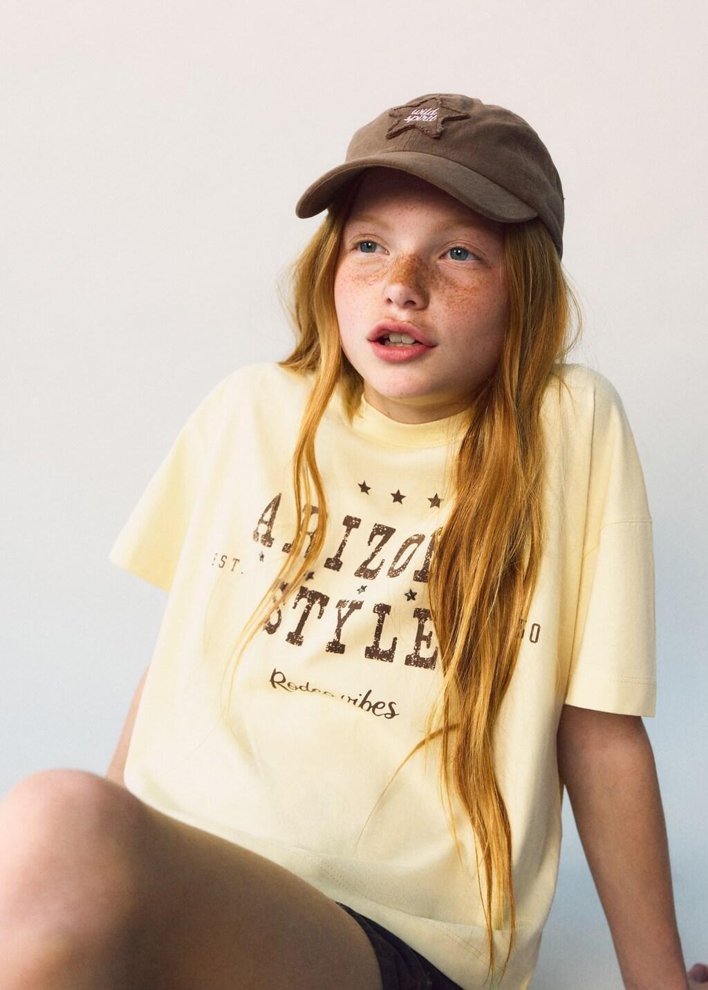 Brown Embroidered Star Cap, Kids Girl, 0201_30, large image number 0