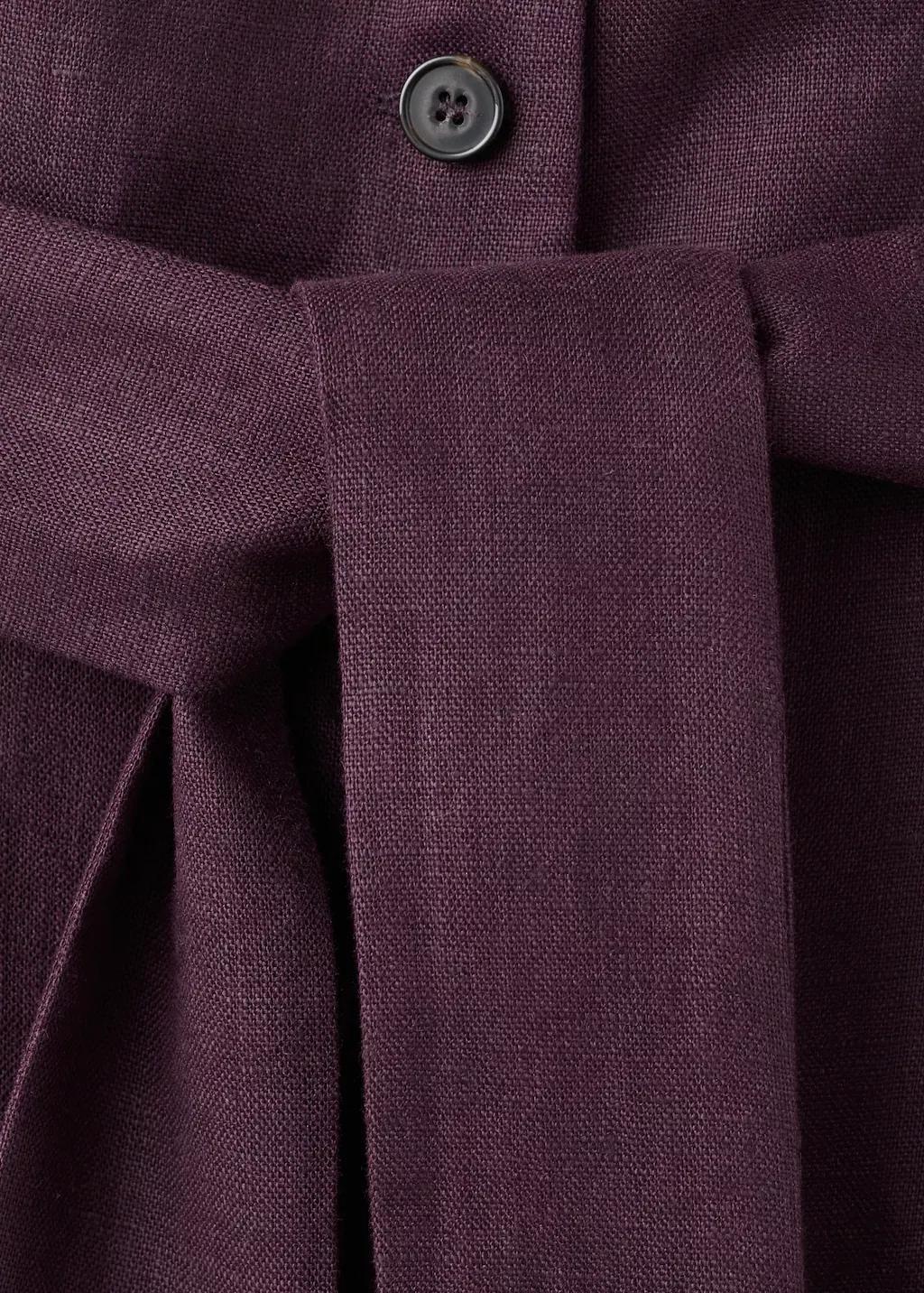 MEDIUM PURPLE Belt linen jumpsuit, 0201_64, medium