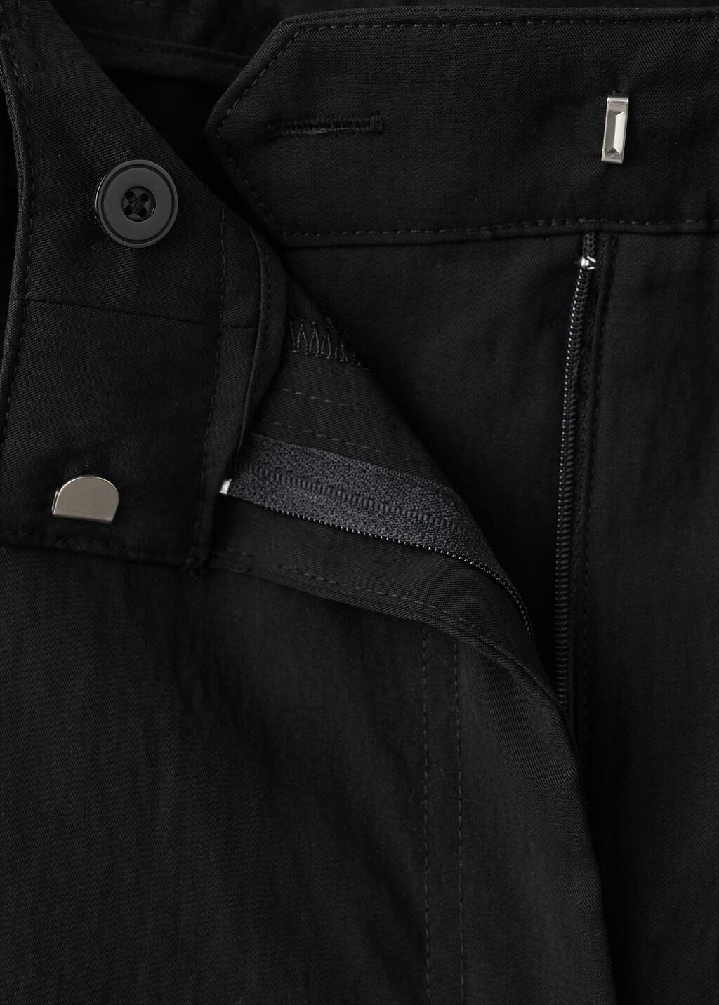 Black Lyocell Trousers With Belt, Black, large image number 5