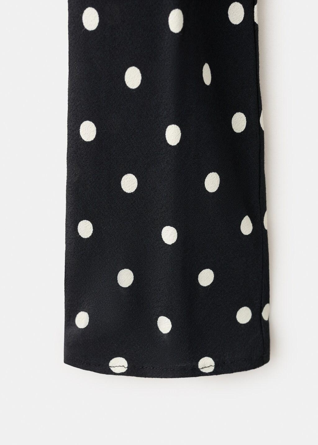 Black Long Sleeve Polka Dot Dress, Black, large image number 5