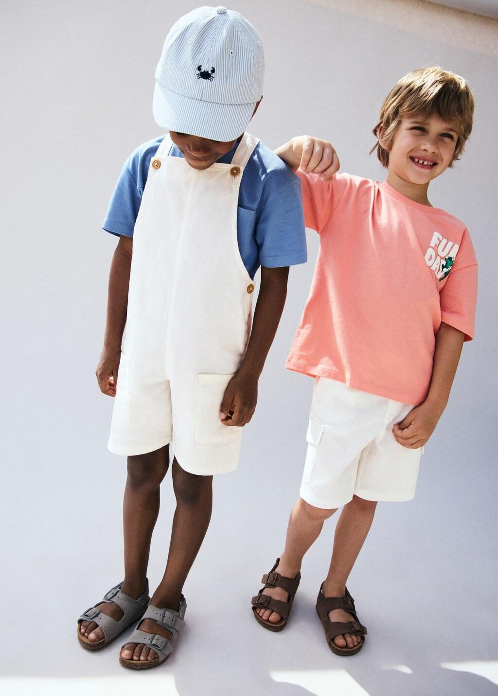 White Cotton Linen Overalls, Baby Boy, 0201_01, large image number 0