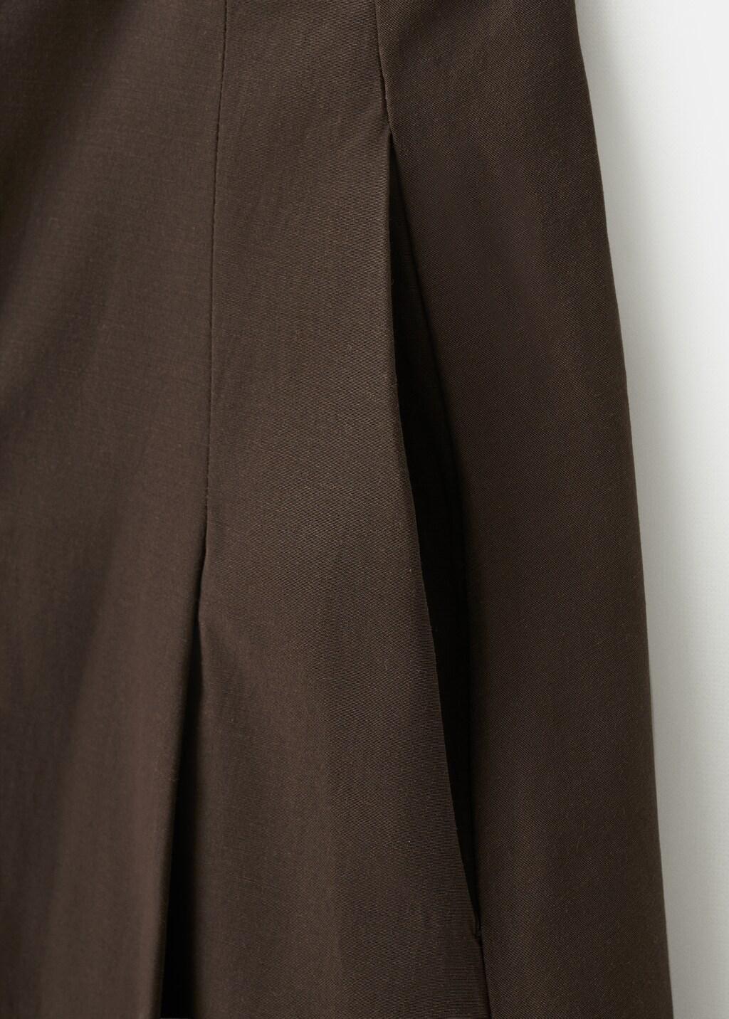 Brown Flared Midi-Skirt, Dark Brown, large image number 5
