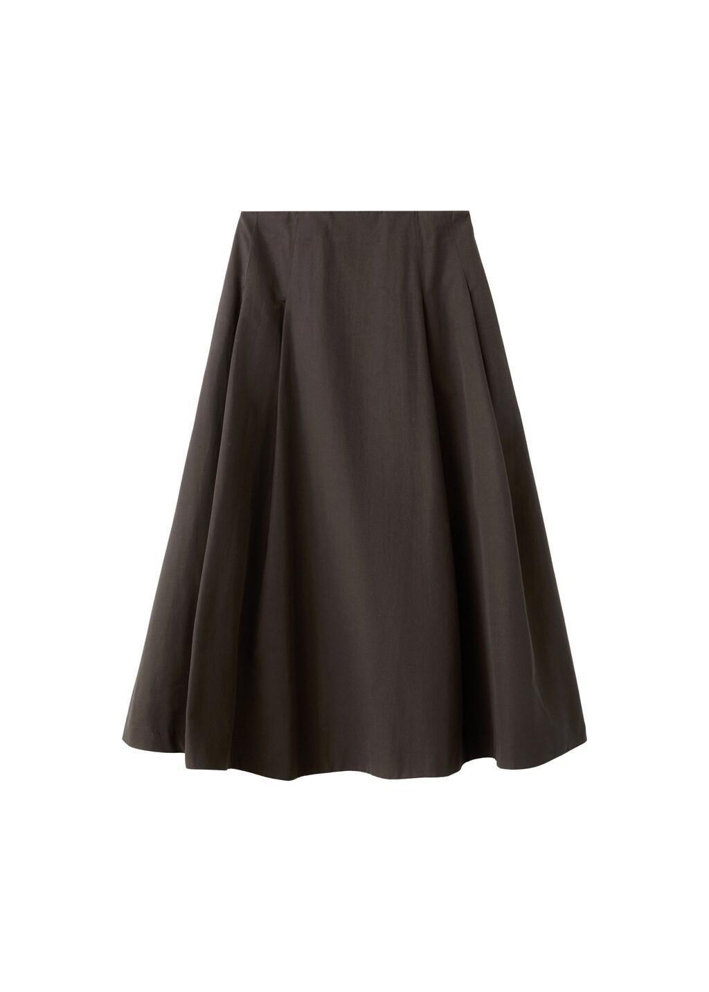Brown Flared Midi-Skirt, Dark Brown, large image number 6
