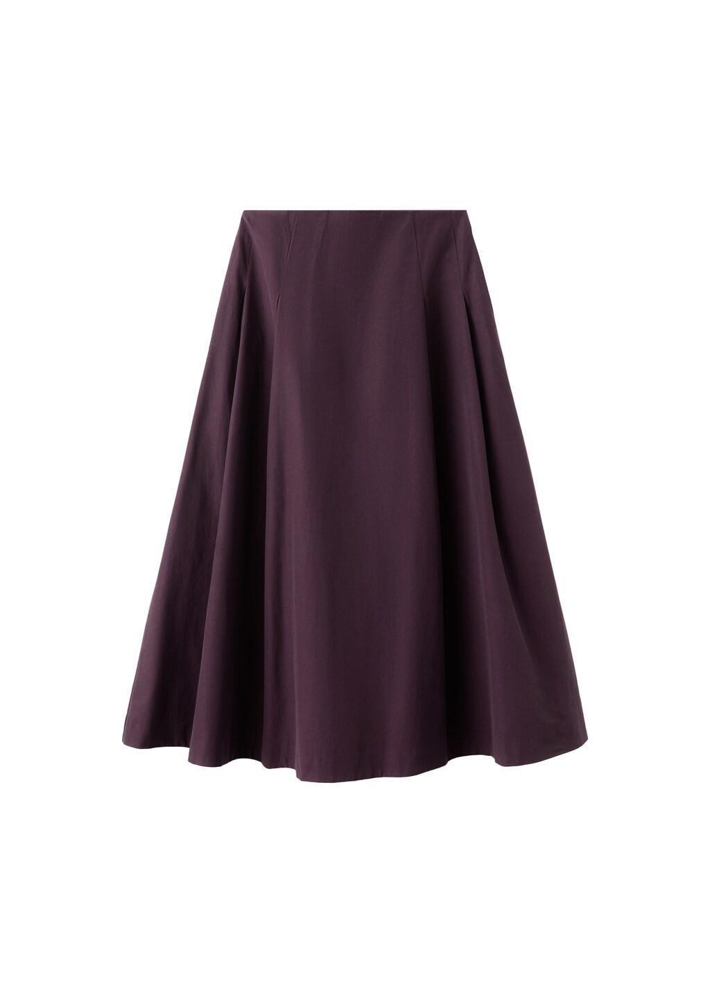 Red Flared Midi-Skirt, Dark Red, large image number 7