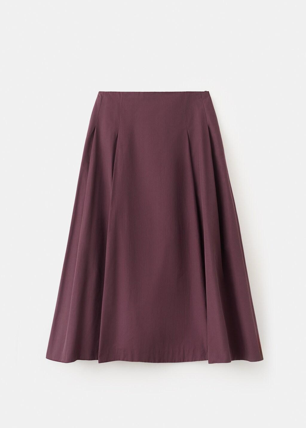 Red Flared Midi-Skirt, Dark Red, large image number 8