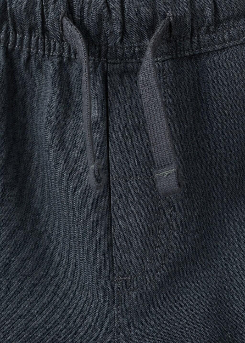 Grey Cotton-Linen Blend Bermuda Shorts, Kids Boy, Charcoal, large image number 1
