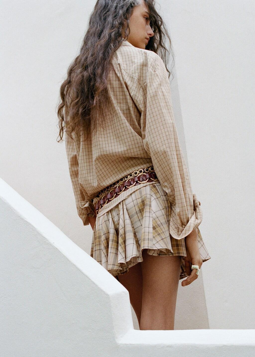 Brown Cotton Checked Shirt, 0201_30, large image number 2