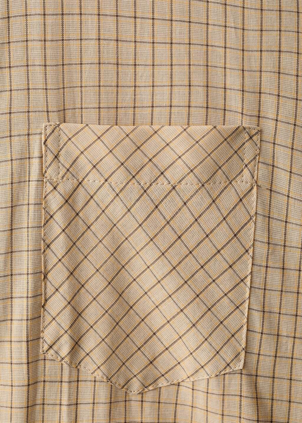 Brown Cotton Checked Shirt, 0201_30, large image number 5