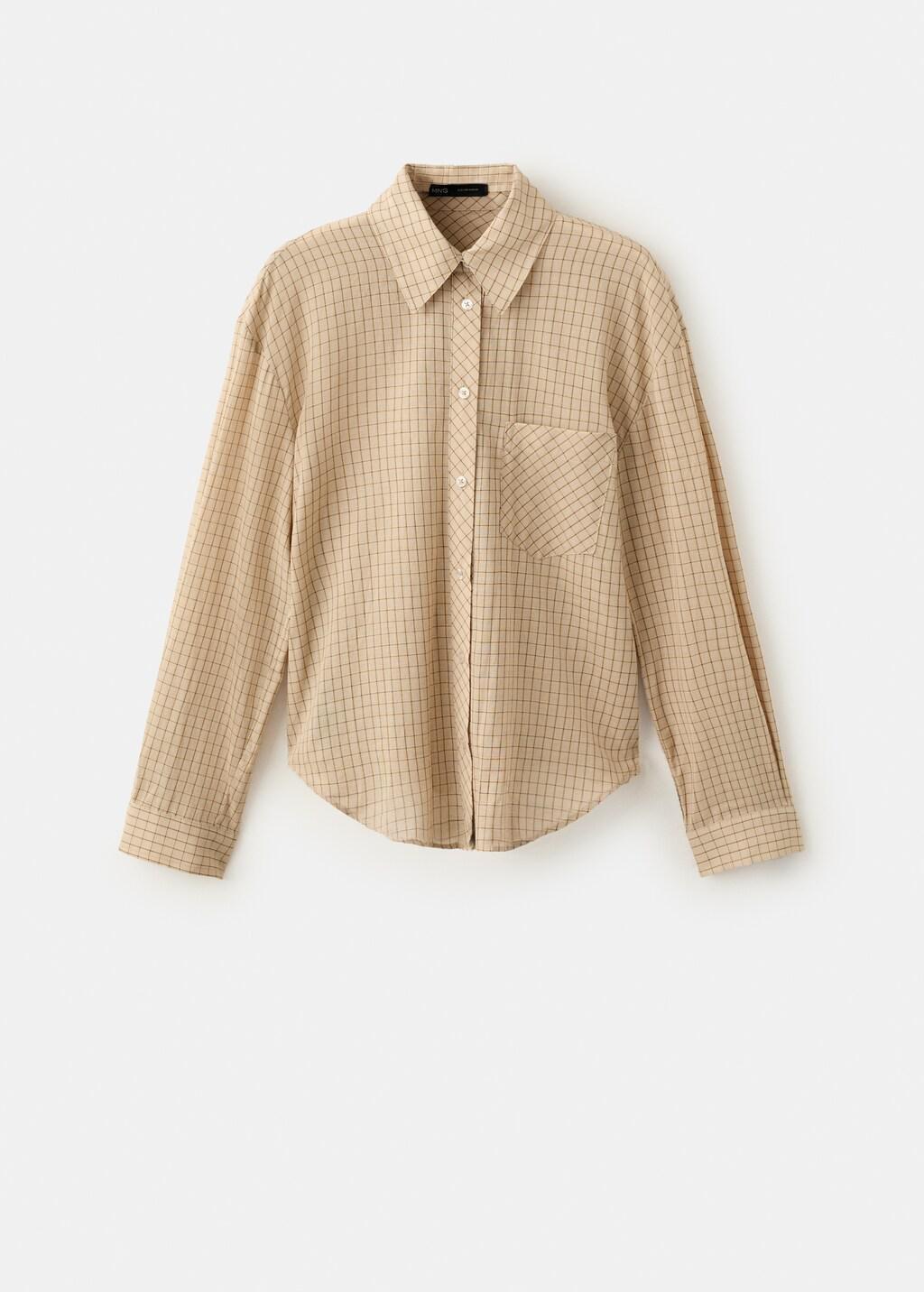 Brown Cotton Checked Shirt, 0201_30, large image number 7