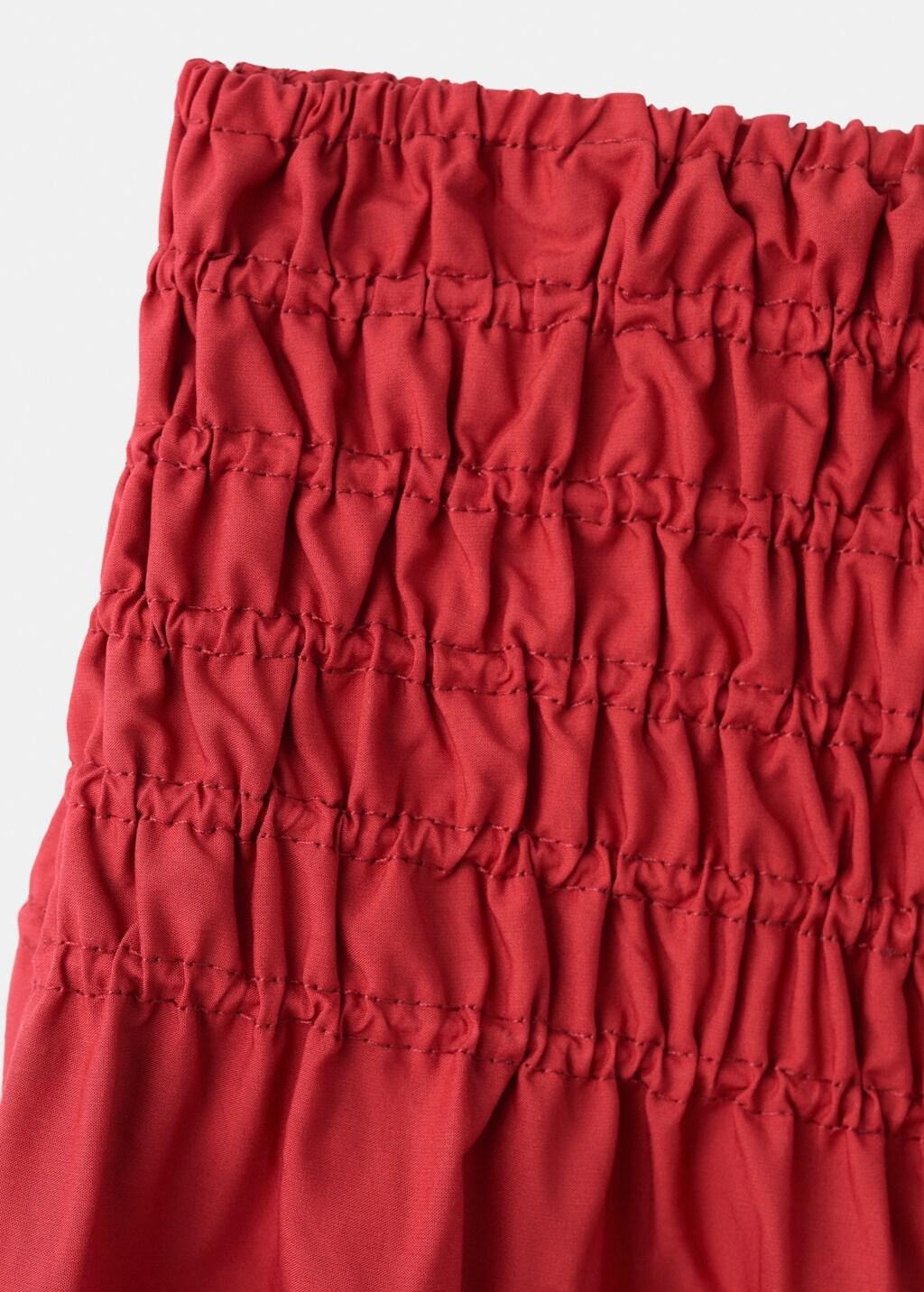 Red Lyocell Skirt With Ruched Waist, 0201_70, large image number 1