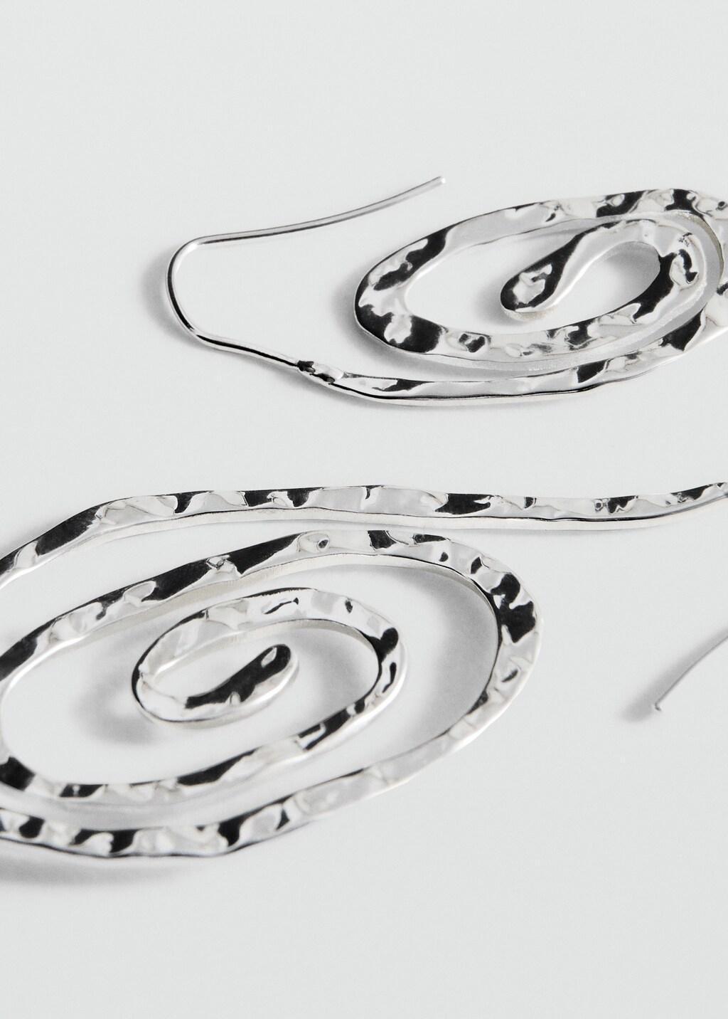 Silver Asymmetric Spiral Earring, Silver, large image number 2