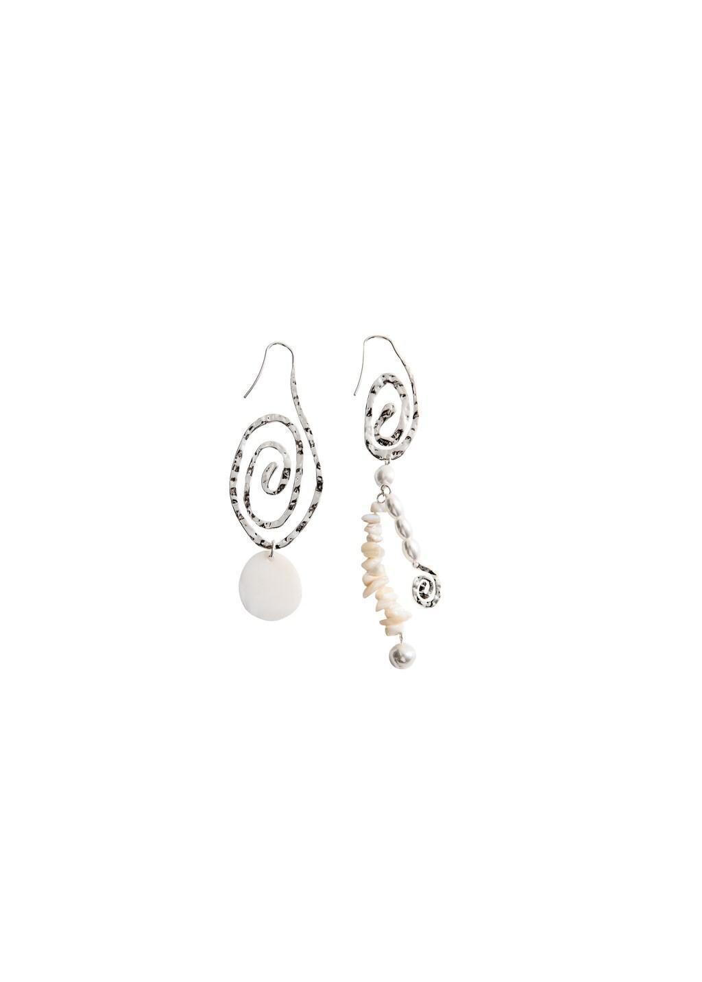 Silver Asymmetric Spiral Earring, Silver, large image number 3