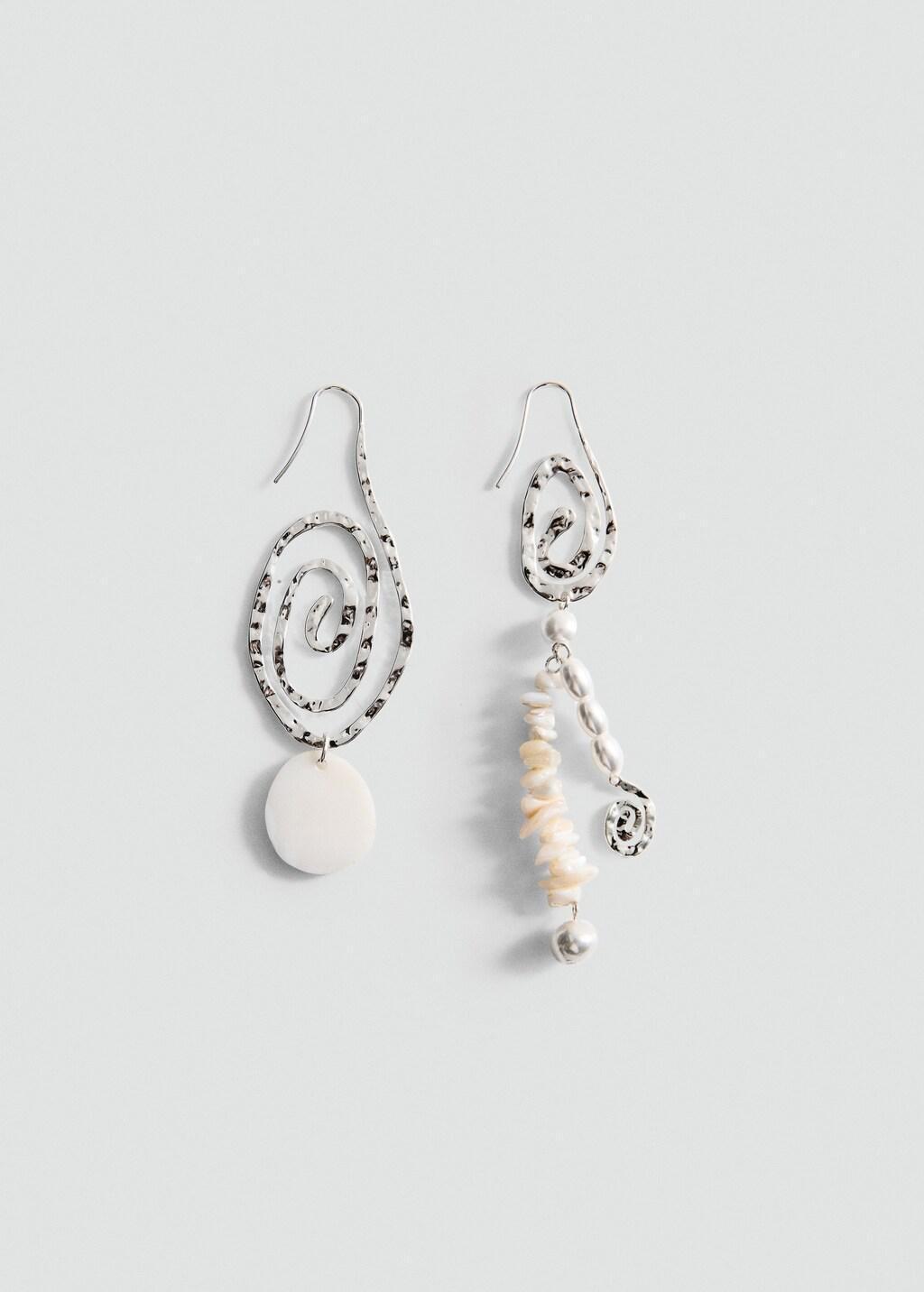 Silver Asymmetric Spiral Earring, Silver, large image number 4