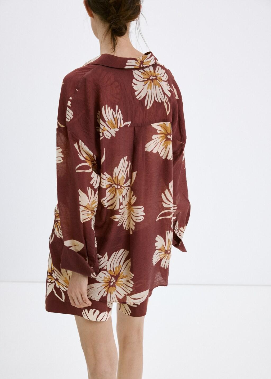 Red Printed Lyocell Shirt, 0201_78, medium