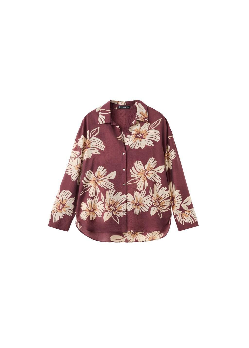 Red Printed Lyocell Shirt, 0201_78, large image number 6