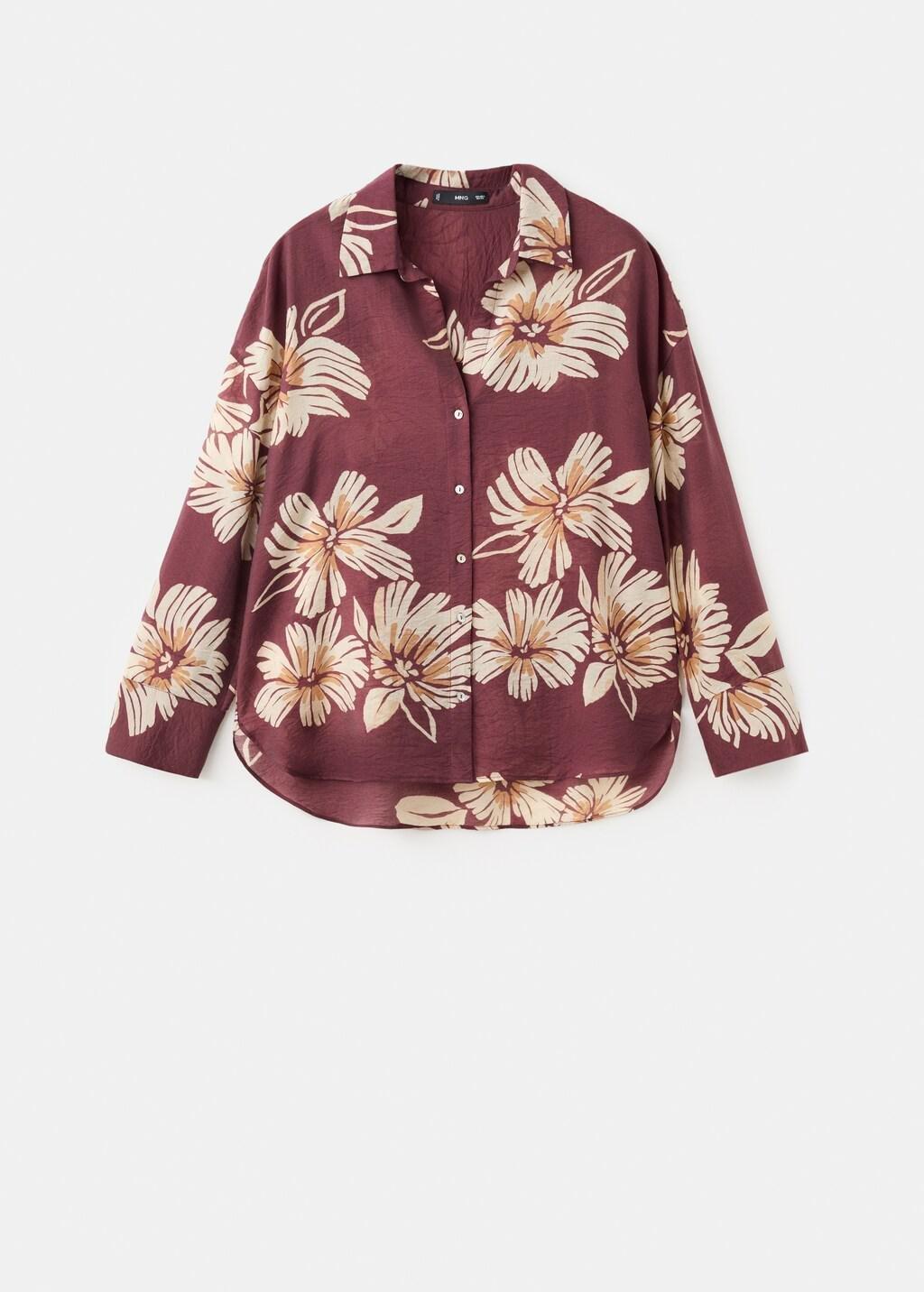 Red Printed Lyocell Shirt, 0201_78, large image number 7