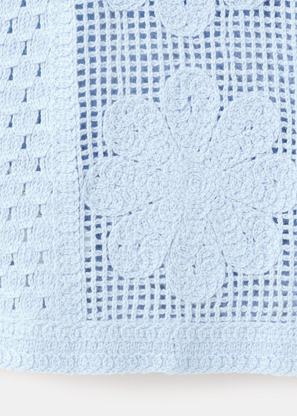 Blue Lt Pastel Embroidered Openwork Knit Gilet, Light-Pastel Blue, large image number 5