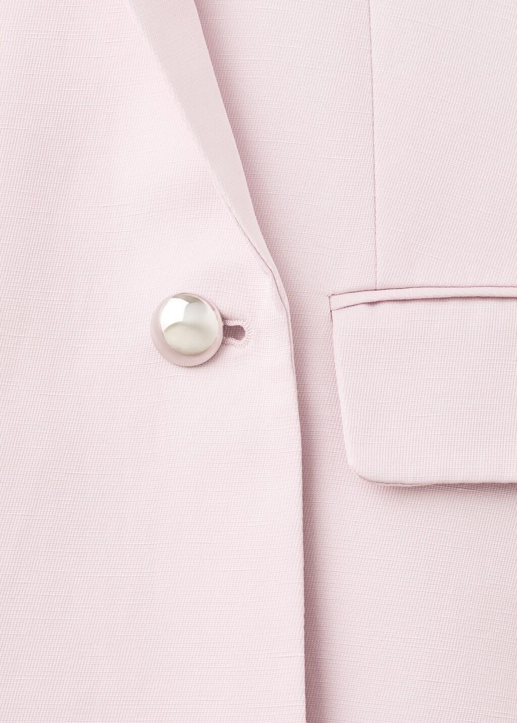 Purple Lt Pastel Linen-Blend Double-Breasted Suit Jacket, 0201_68, large image number 5