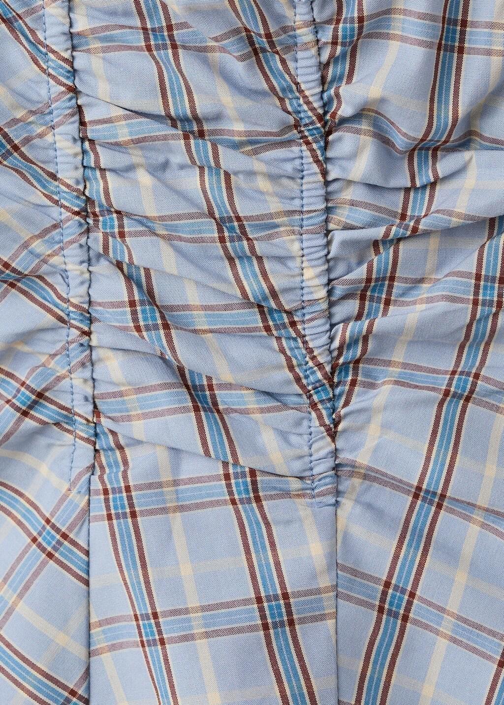Blue Ruched Detail Striped Blouse, Medium Blue, large image number 5