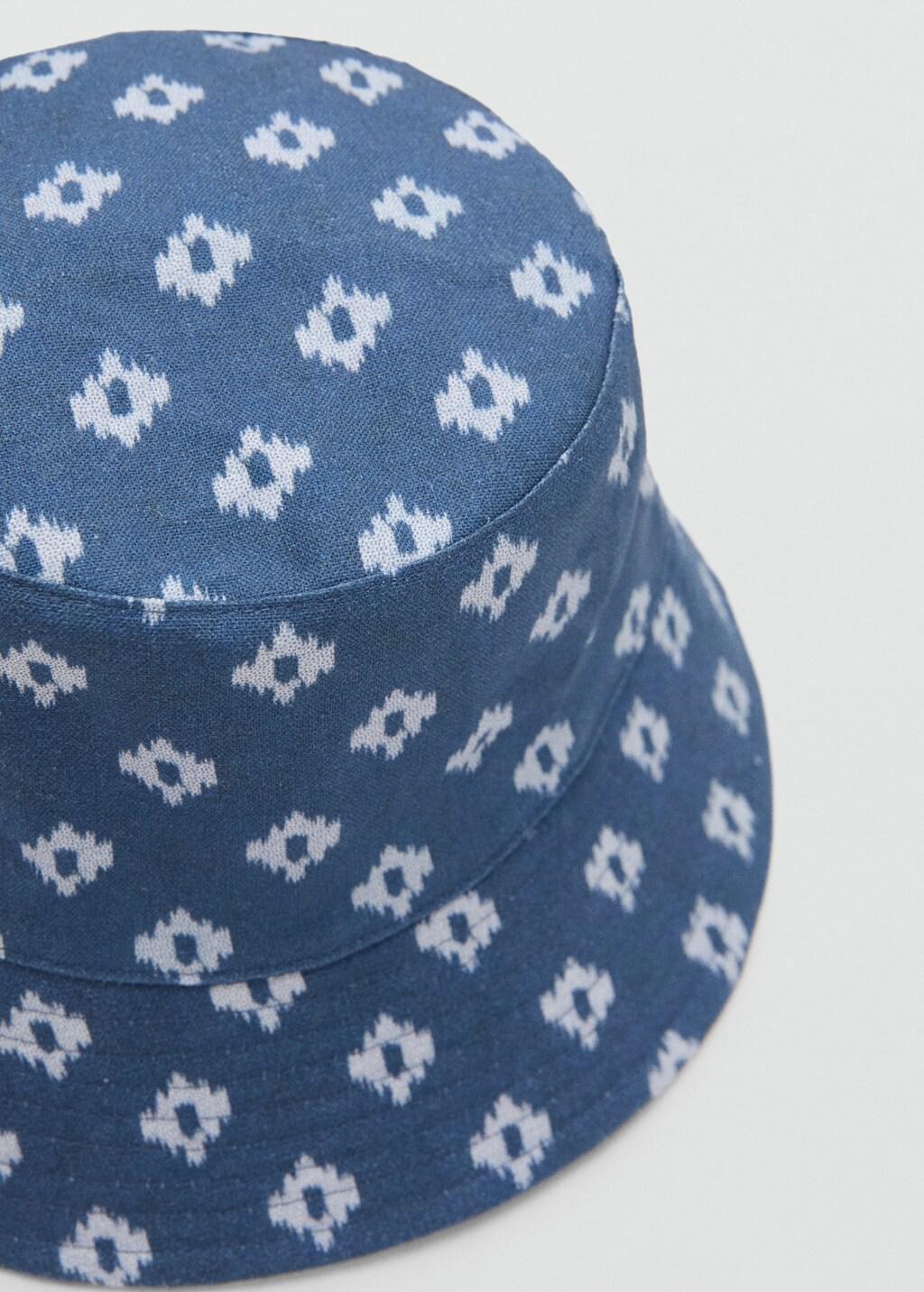 NAVY 100% linen patterned hat, 0201_56, large image number 0