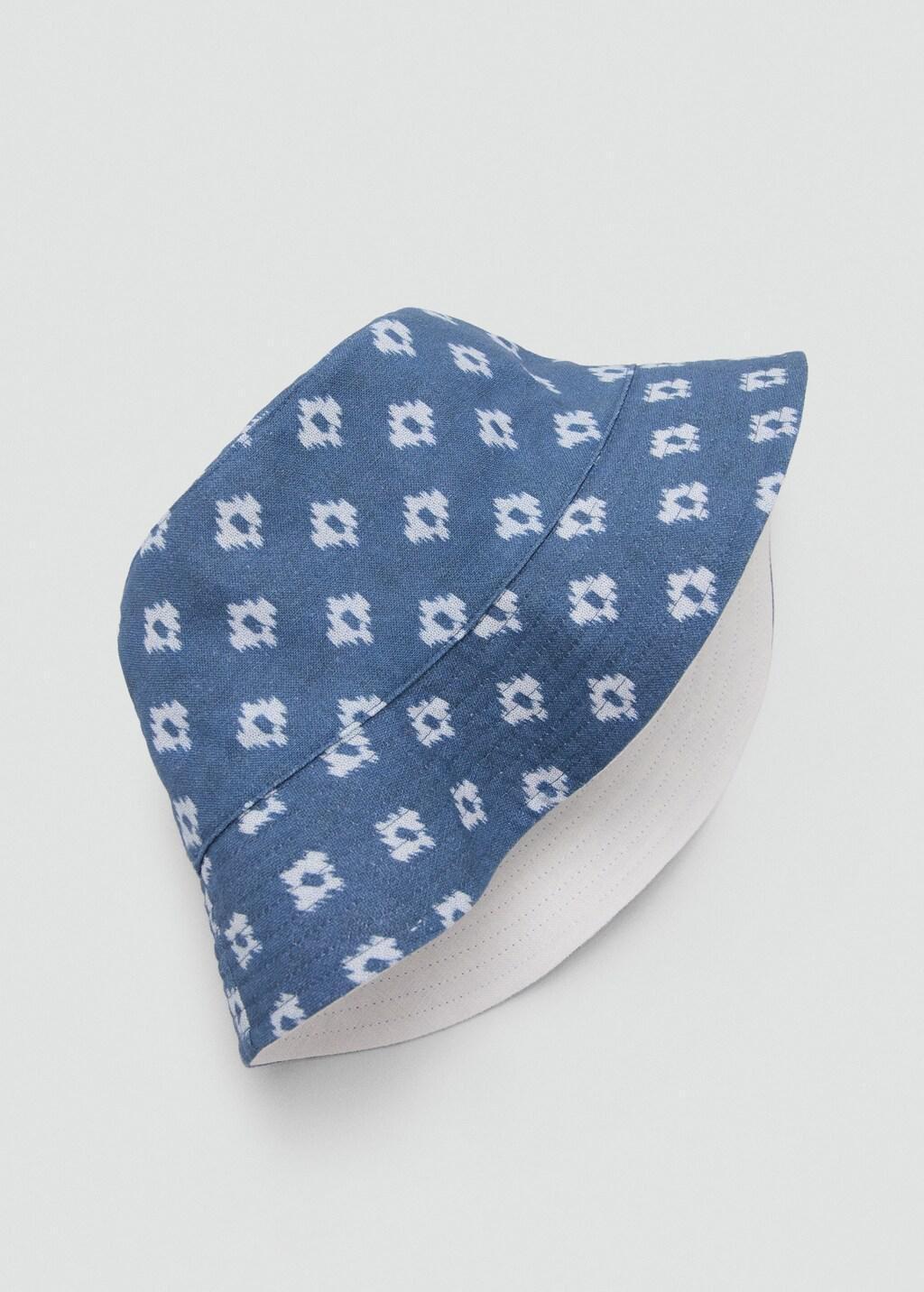 NAVY 100% linen patterned hat, 0201_56, large image number 1