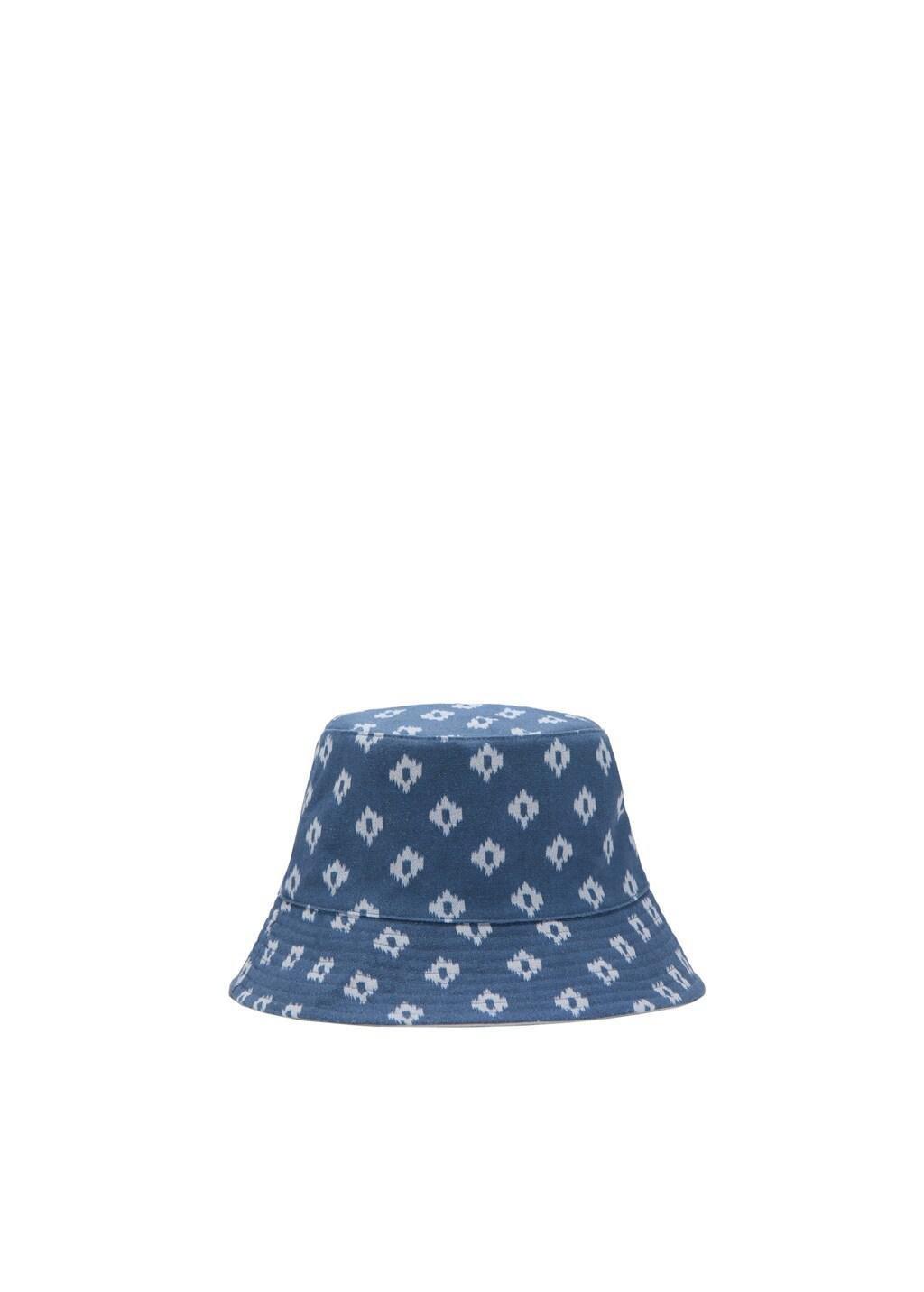 NAVY 100% linen patterned hat, 0201_56, large image number 2