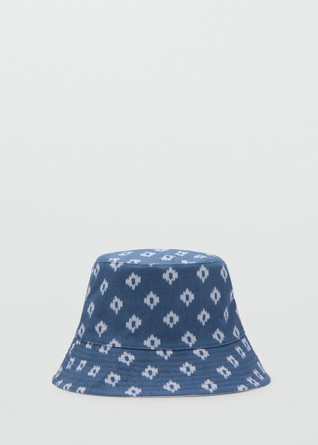 NAVY 100% linen patterned hat, 0201_56, large image number 3
