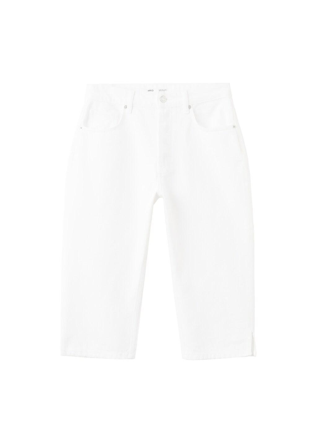 White Straight-Fit Capri Jeans, White, large image number 6
