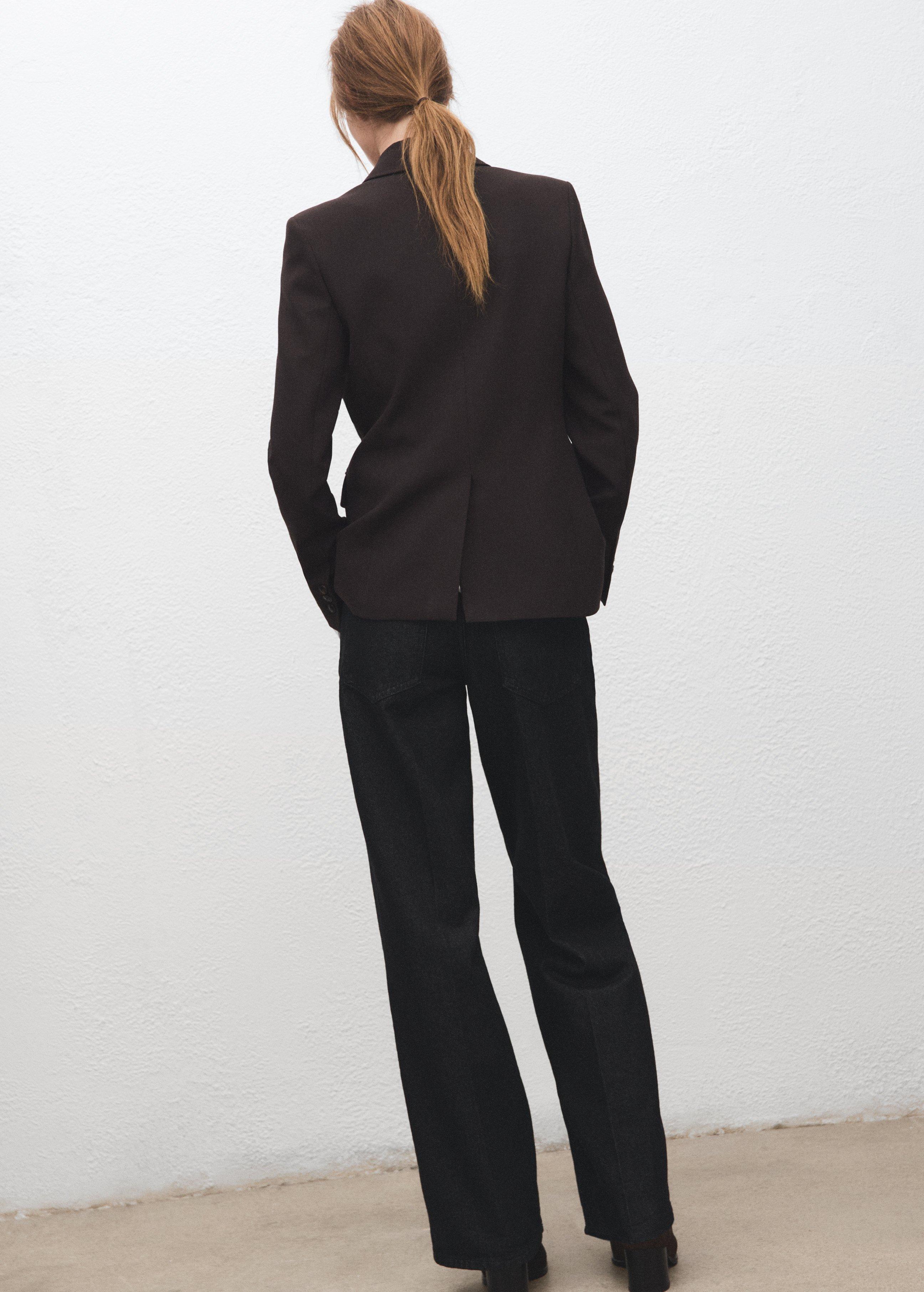 Brown Straight-Fit Suit Blazer, Dark Brown, medium