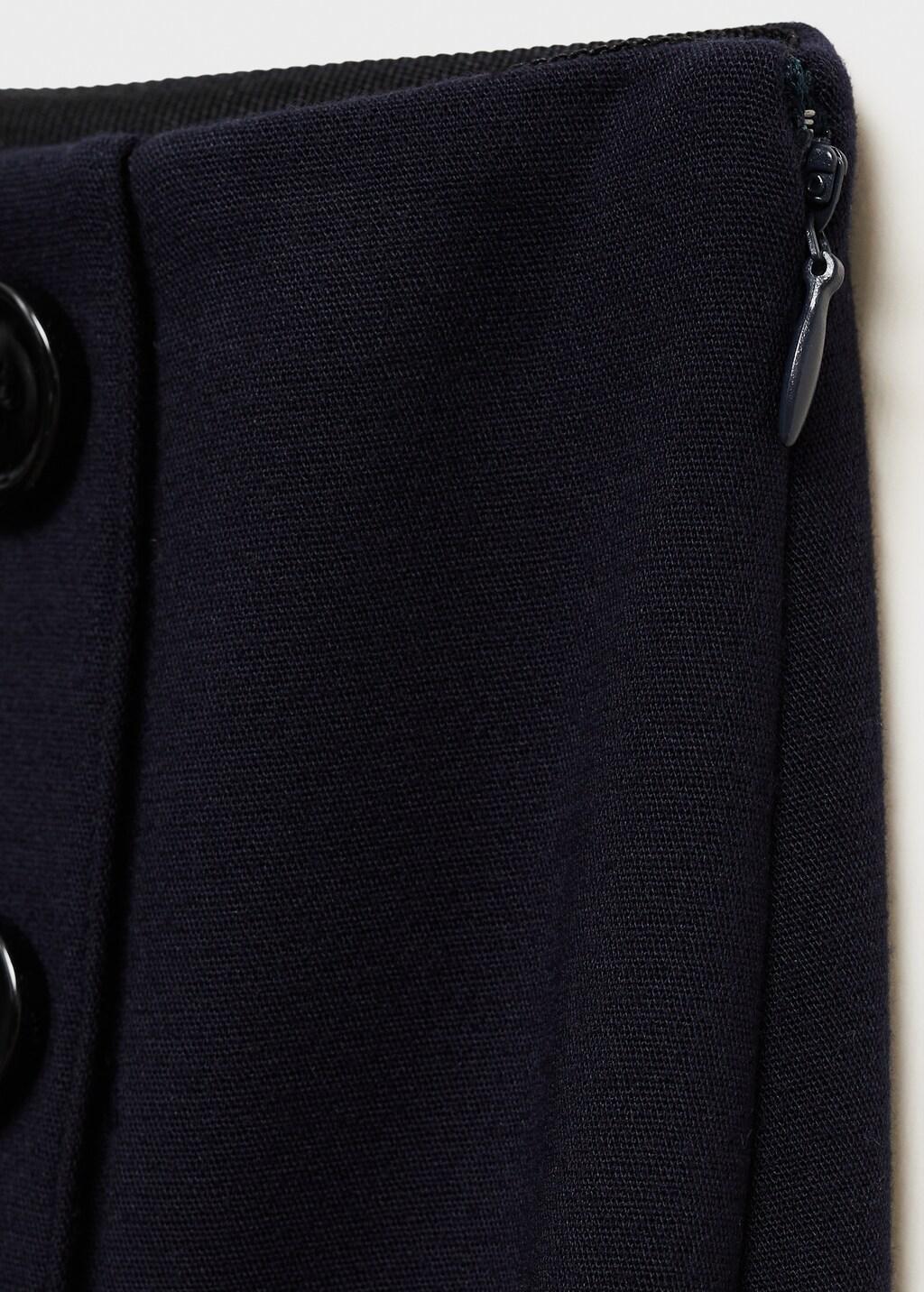 Navy Wide Leg Trousers With Buttons, 0201_56, large image number 5