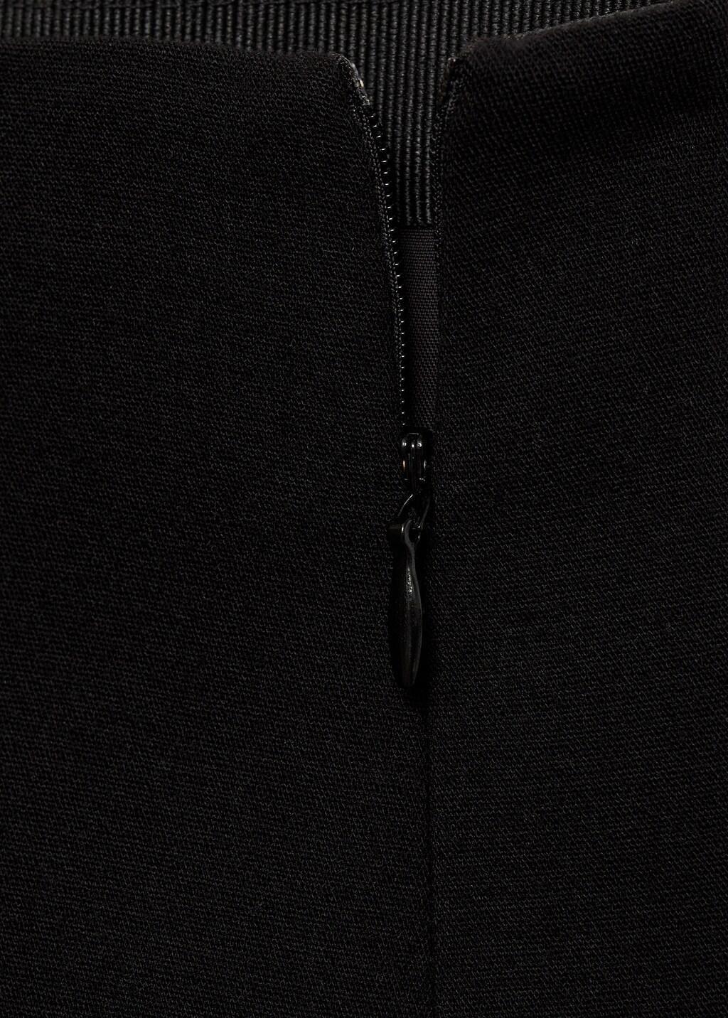 Black Wide Leg Trousers With Buttons, Black, large image number 5