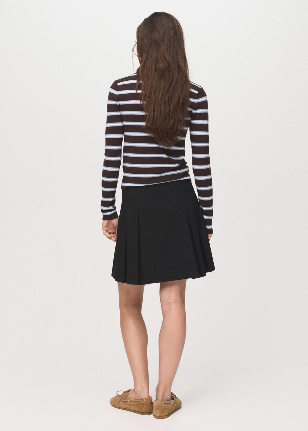 Black Pleated Mini-Skirt, Black, large image number 2