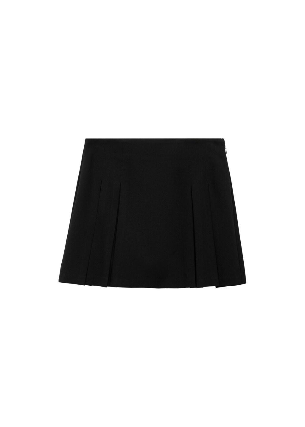 Black Pleated Mini-Skirt, Black, large image number 6