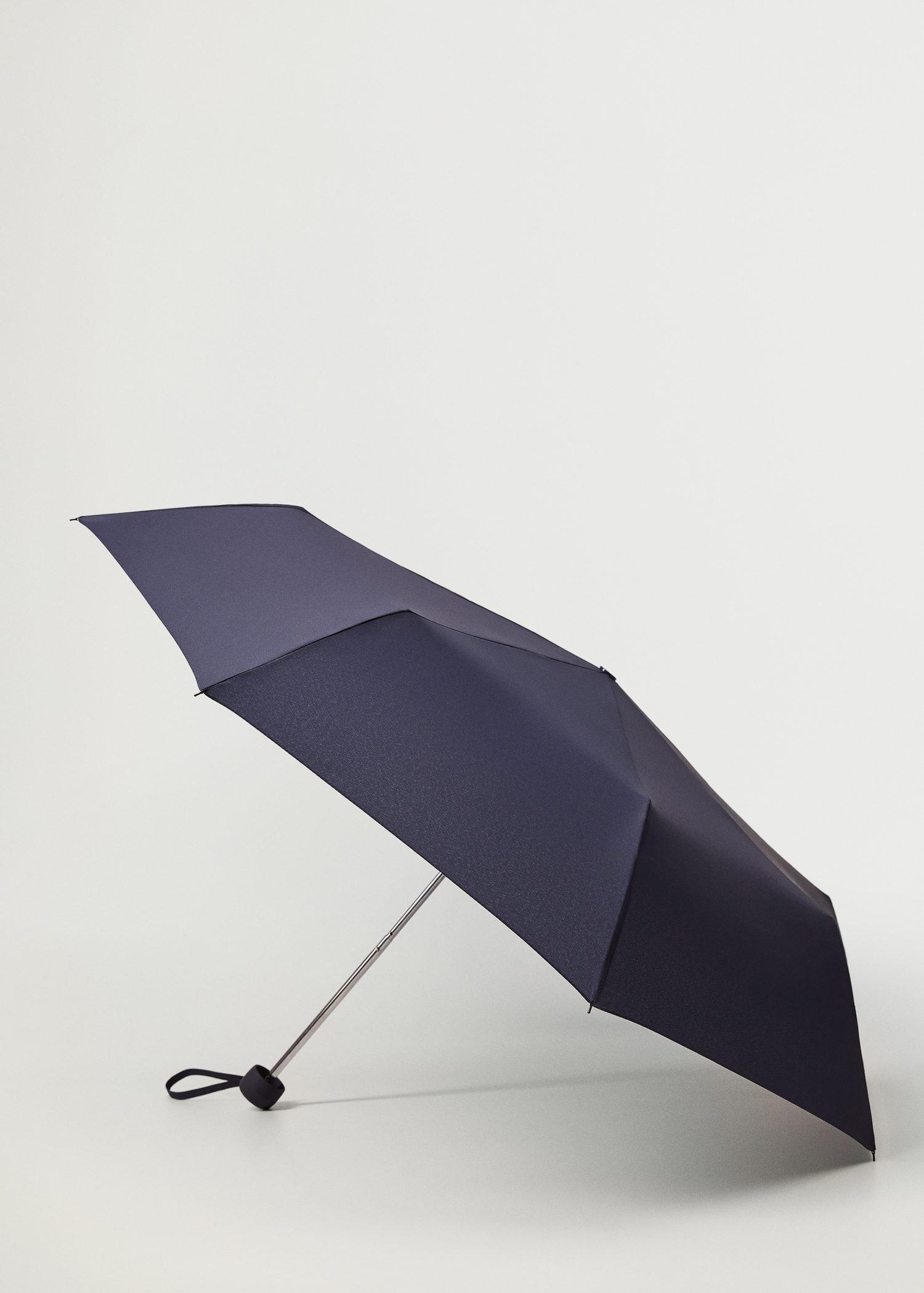 Navy Plain Folding Umbrella, Women, , large image number 1