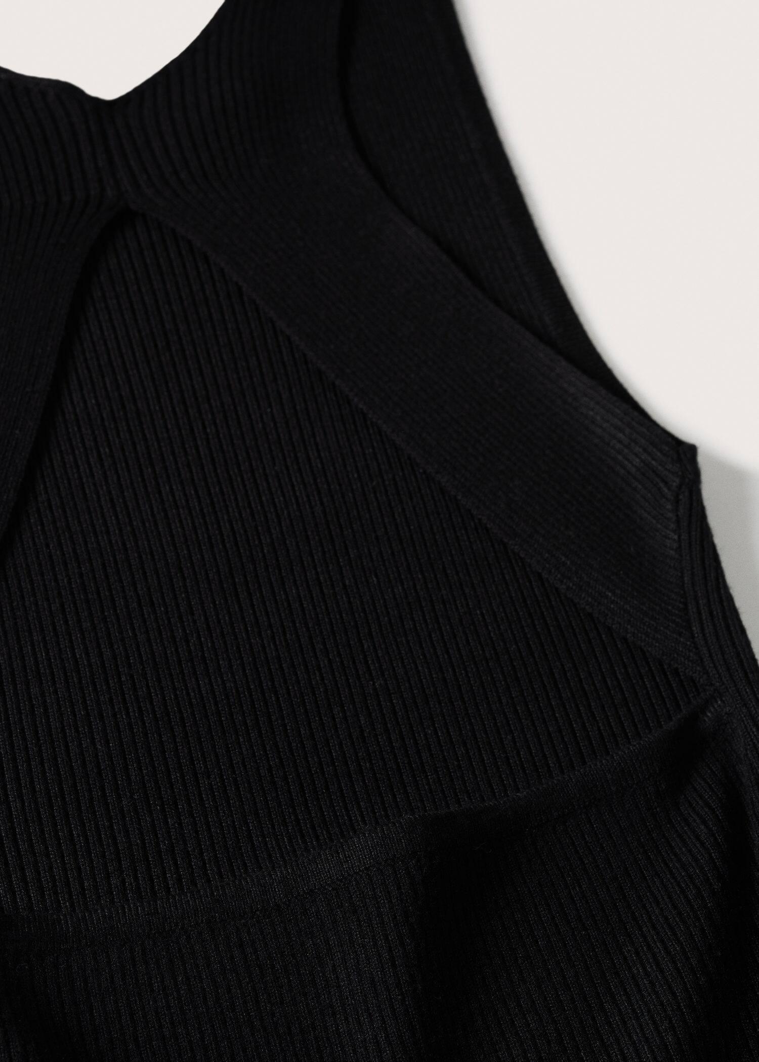black Side slit knit dress, , large image number 2