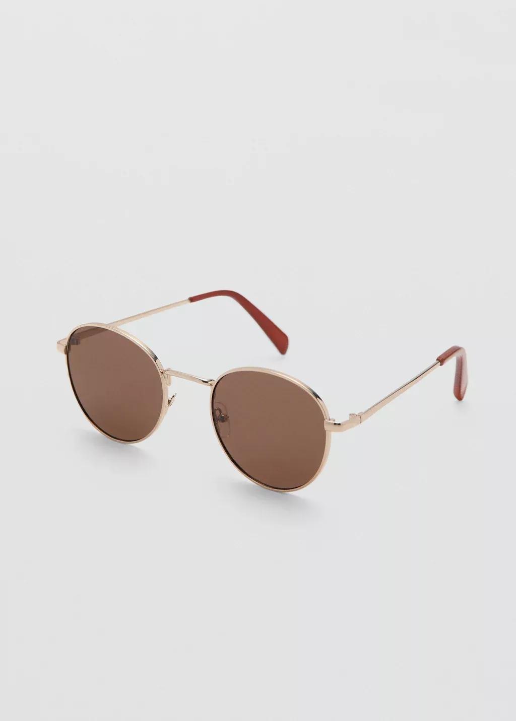 Gold Round Metal-Frame Sunglasses, Gold, large image number 0