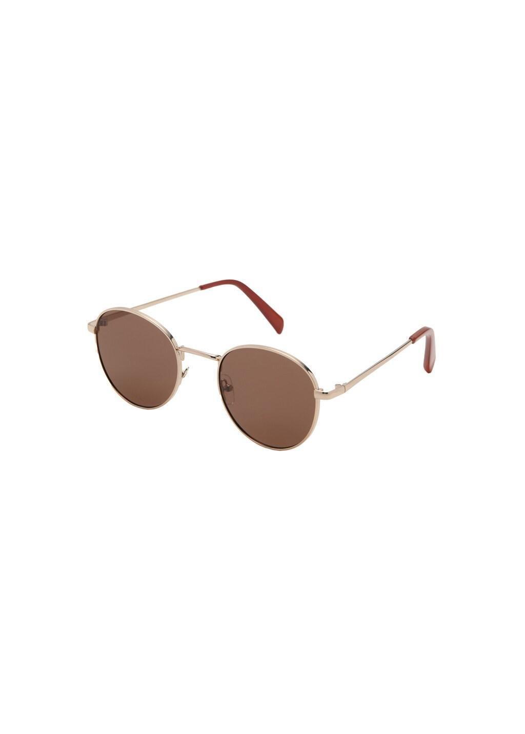 Gold Round Metal-Frame Sunglasses, Gold, large image number 2
