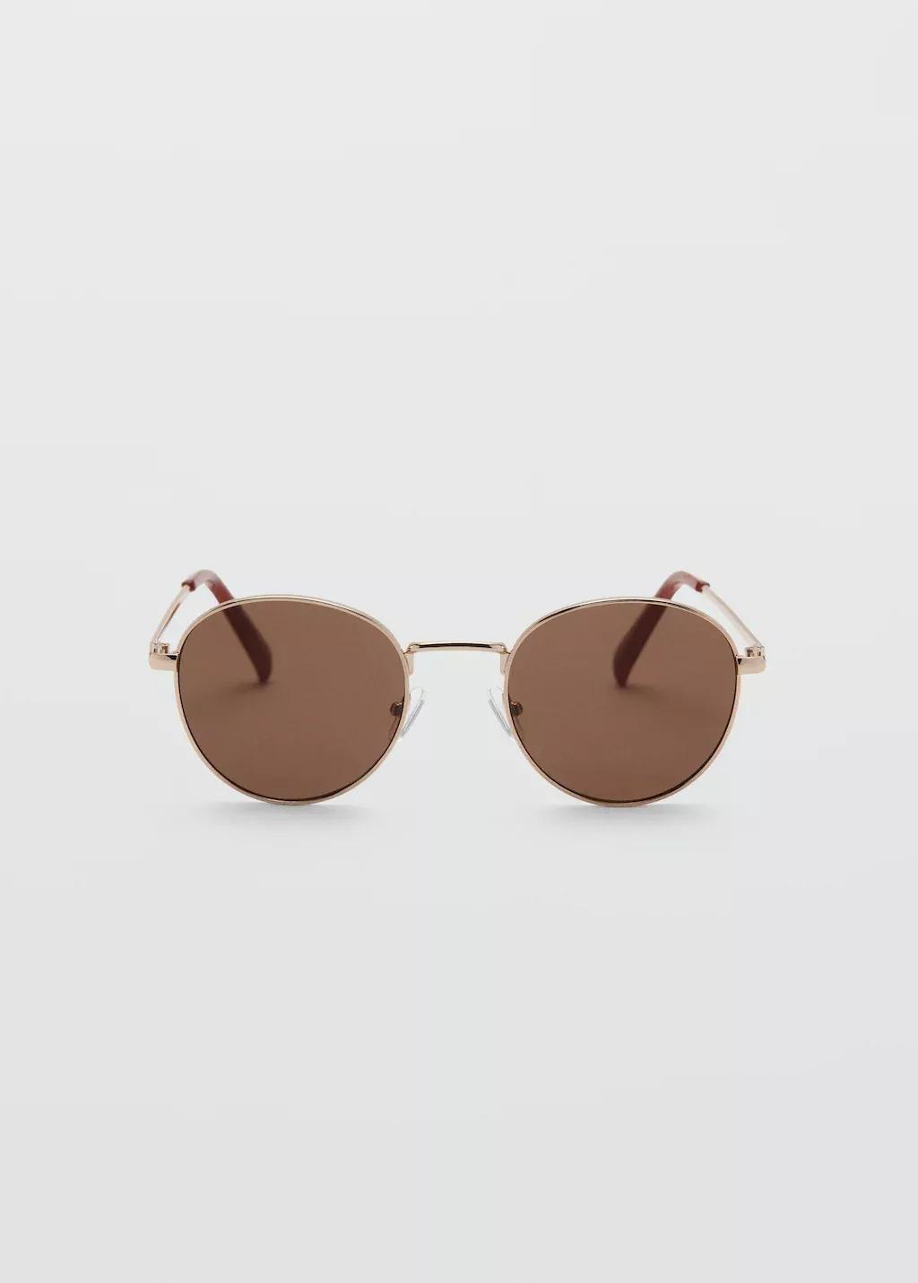 Gold Round Metal-Frame Sunglasses, Gold, large image number 3