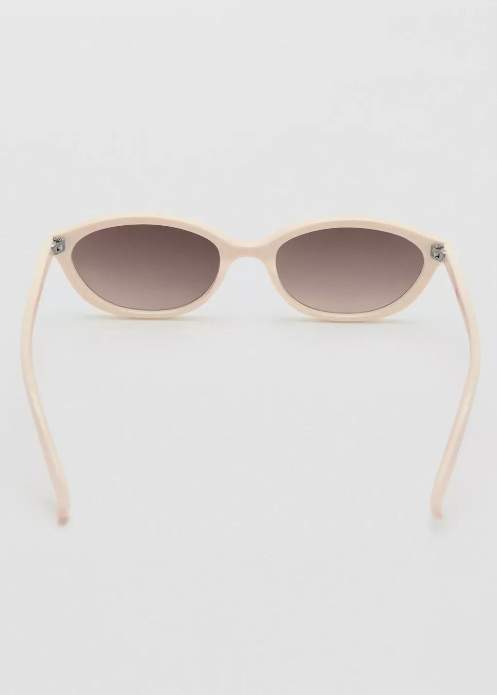 White Rectangular-Frame Sunglasses, White, large image number 1