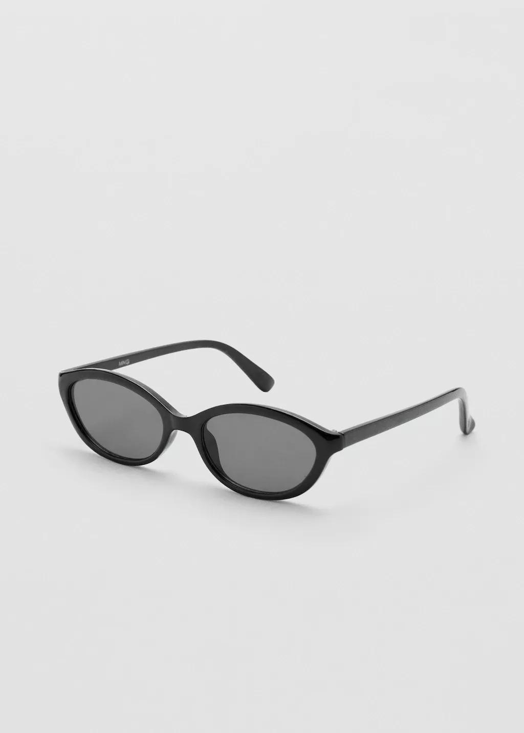 Black Rectangular-Frame Sunglasses, Black, large image number 0