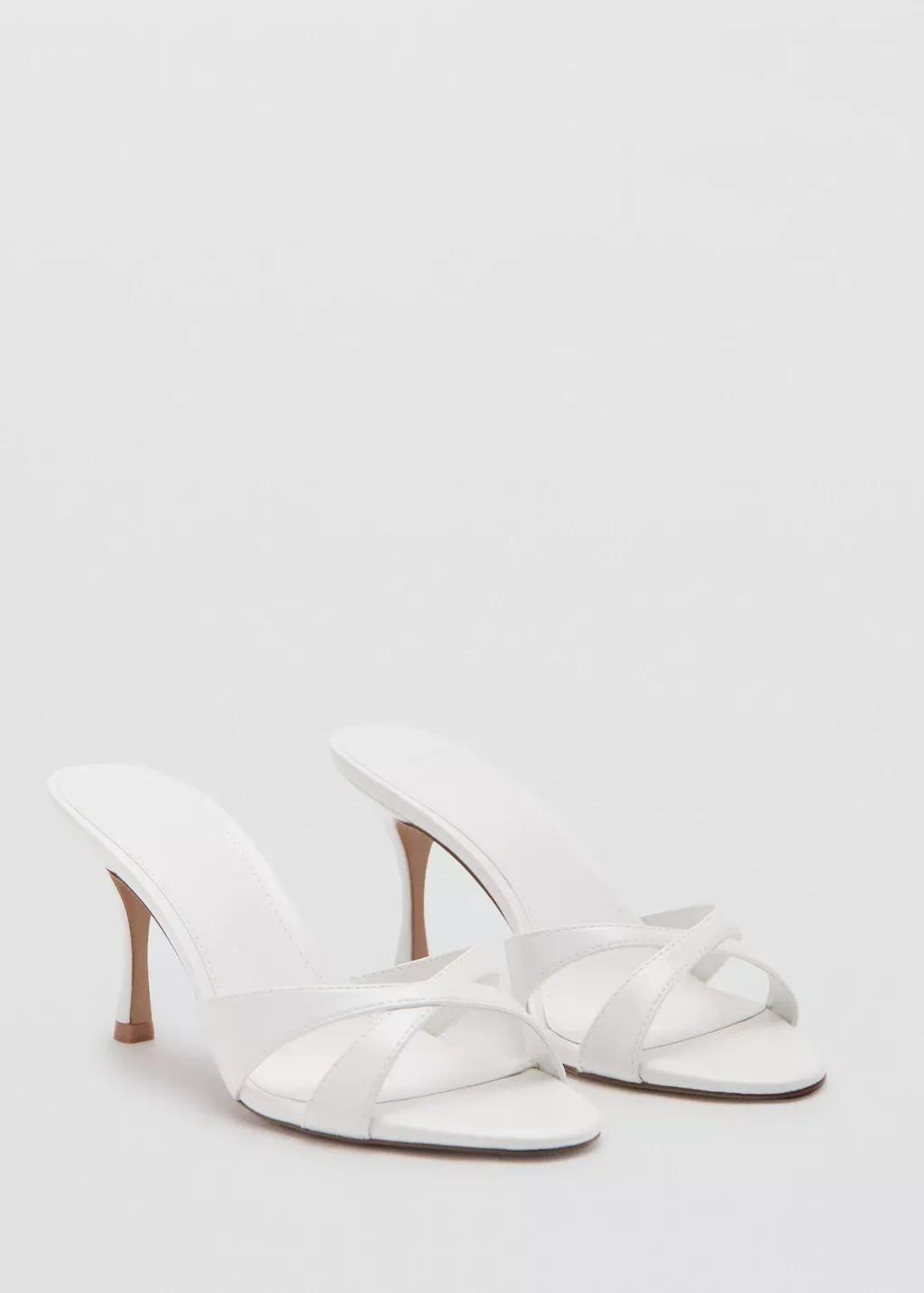 White Heel Non-Structured Sandals, 0201_01, large image number 0