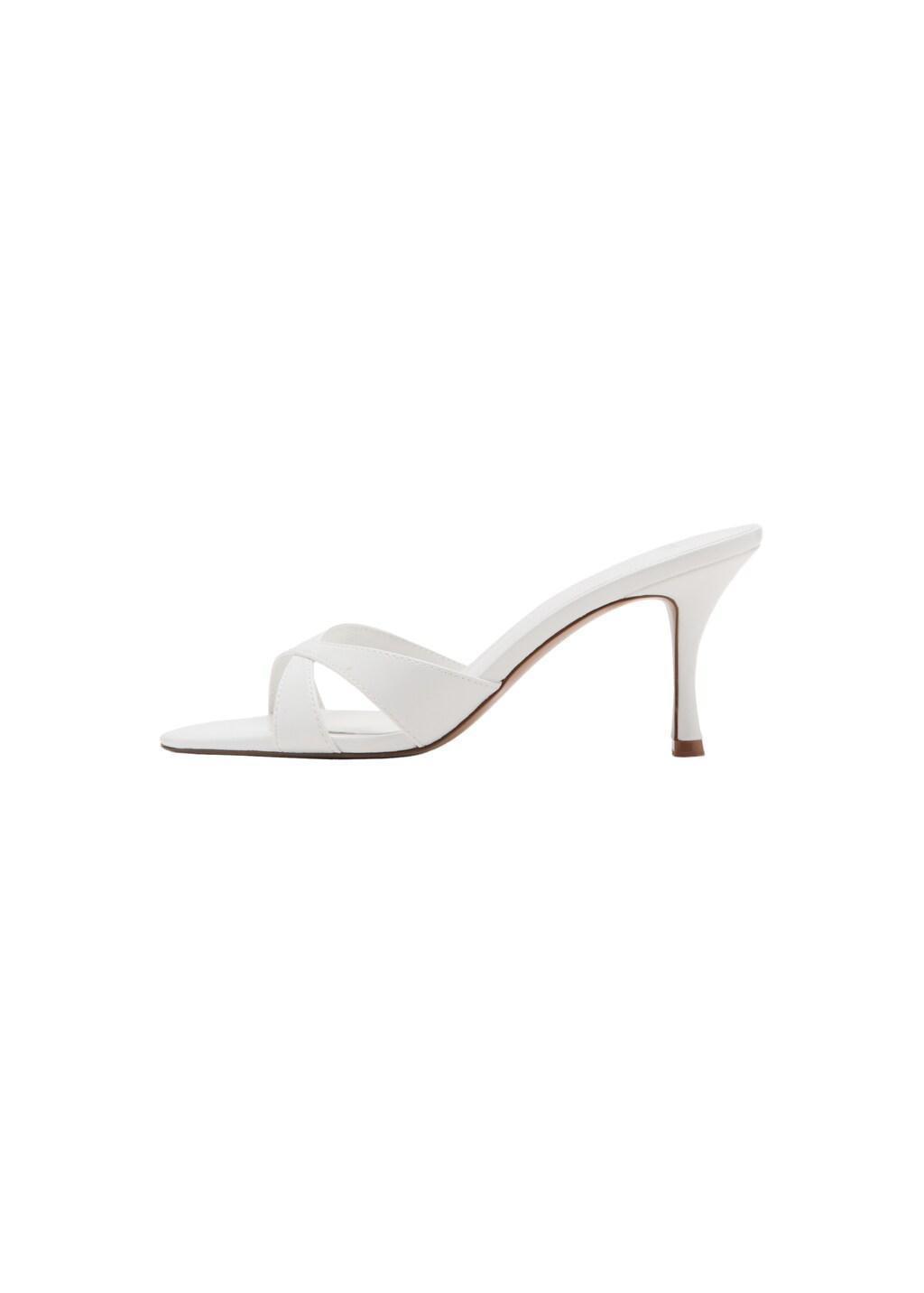 White Heel Non-Structured Sandals, 0201_01, large image number 2