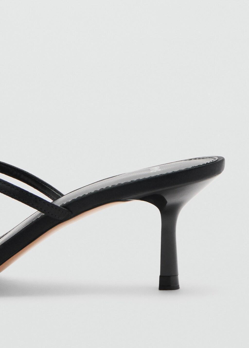 Black Satin Strap Heeled Sandal, 0201_99, large image number 1