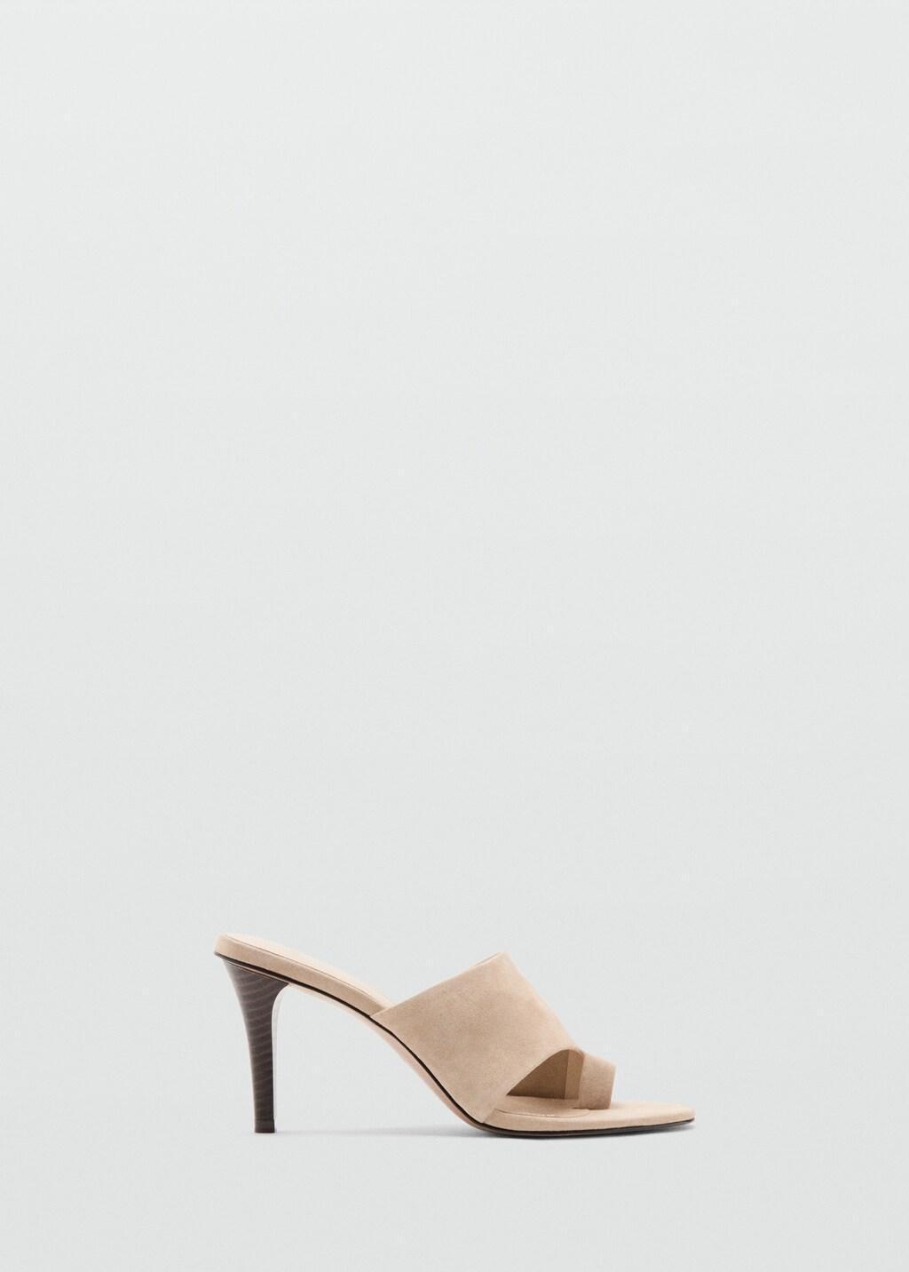Brown Lt Pastel Suede Funnel Heel Sandal, Light Pastel Brown, large image number 3