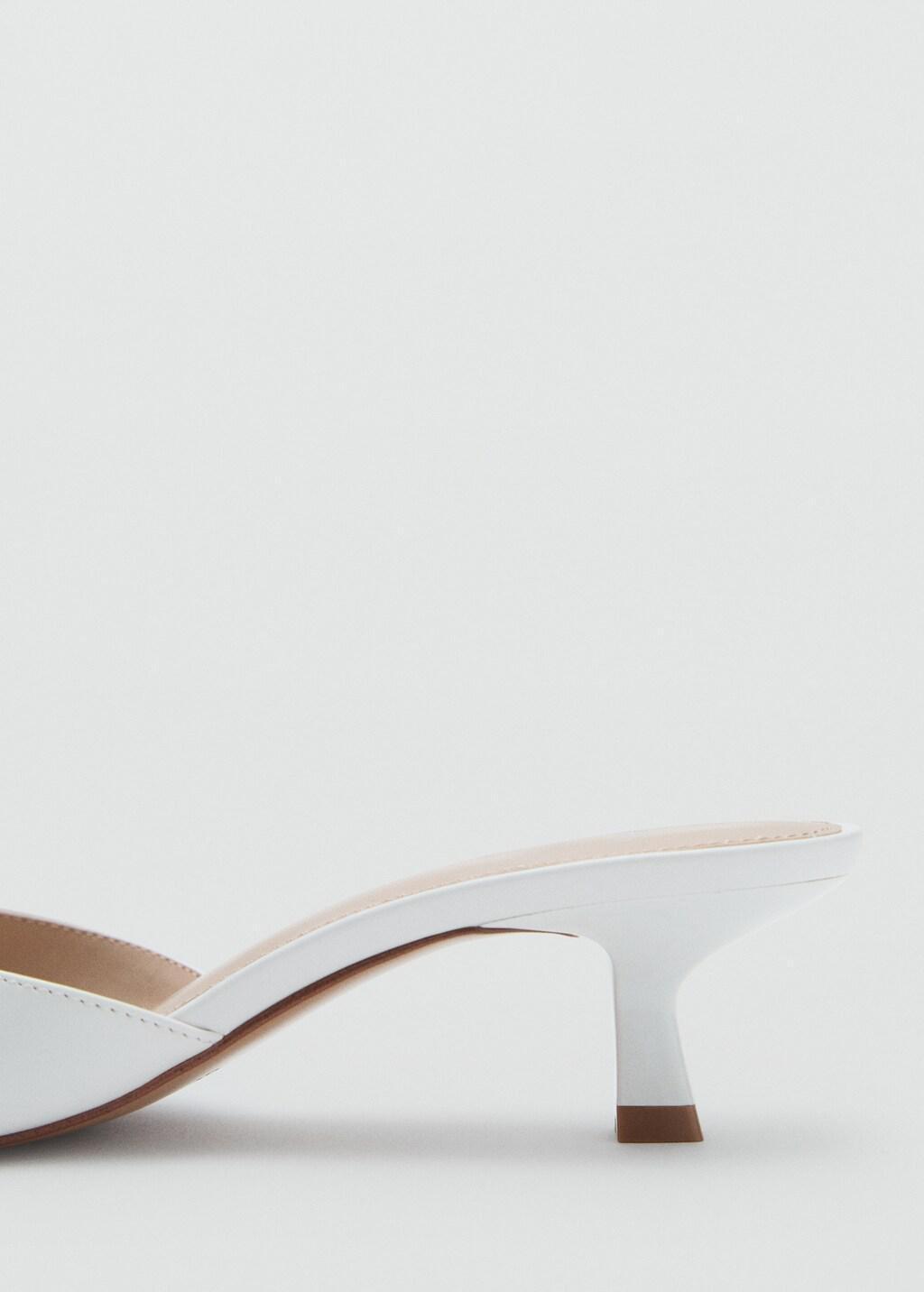 White Bow Heel Sandals, White, medium