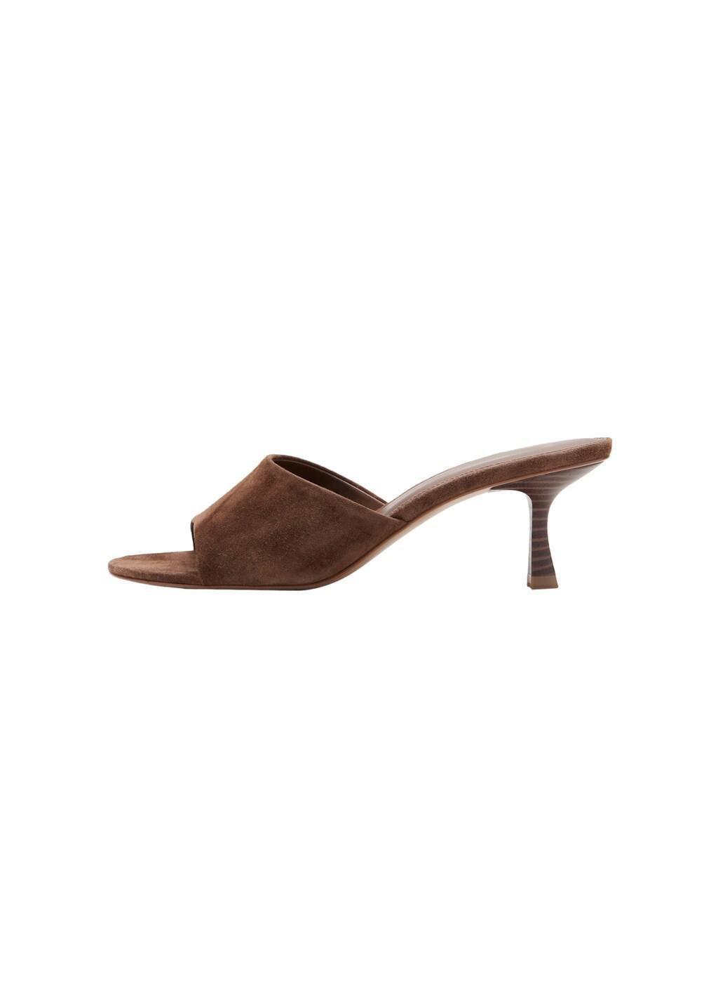 Brown Suede Kitten Heel Sandal, 0201_32, large image number 3