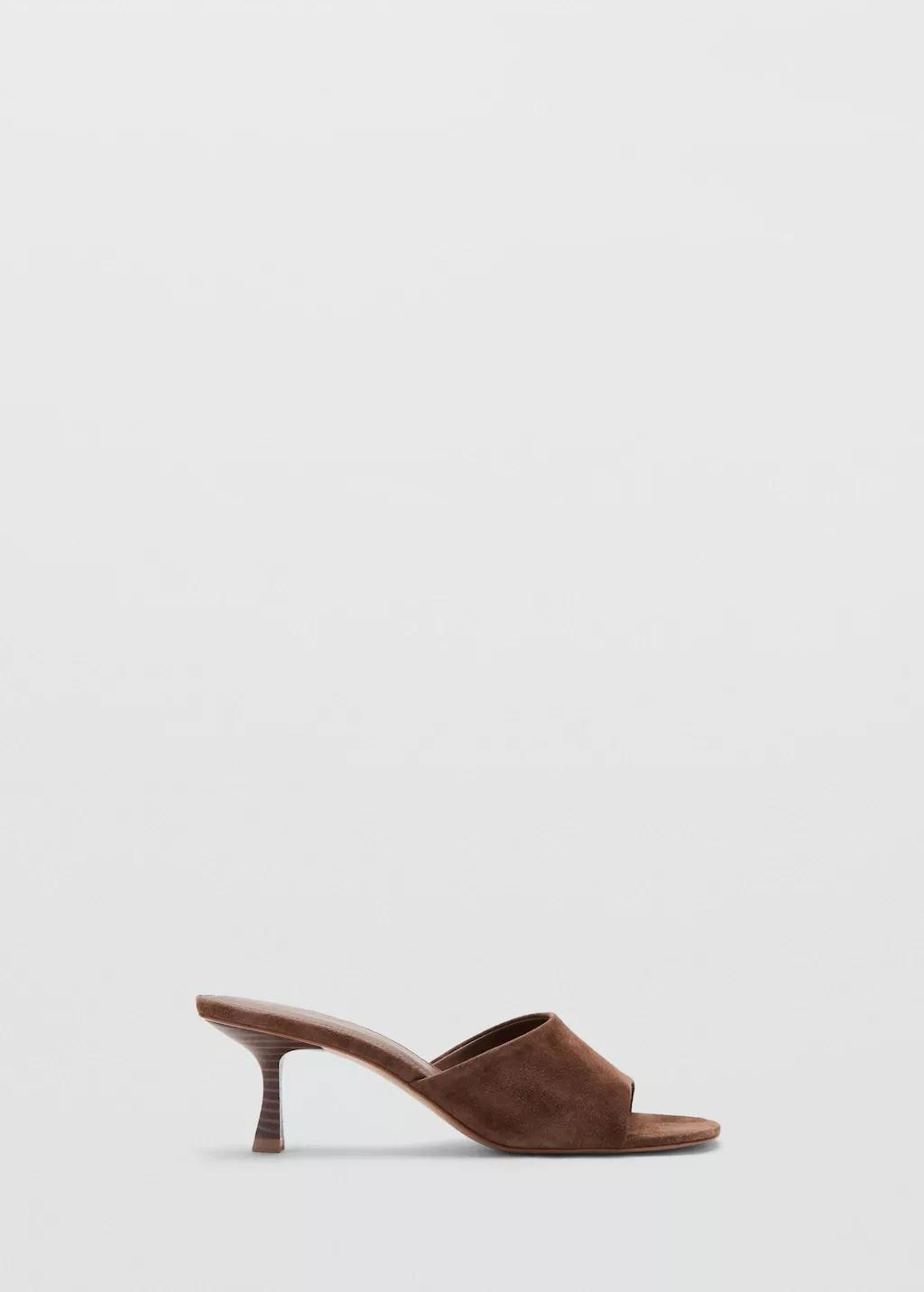 Brown Suede Kitten Heel Sandal, 0201_32, large image number 4