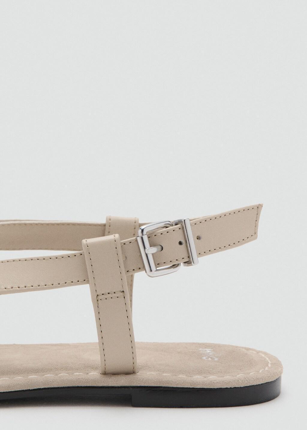 Brown Cross-Strap Leather Sandals, Light Pastel Brown, large image number 1