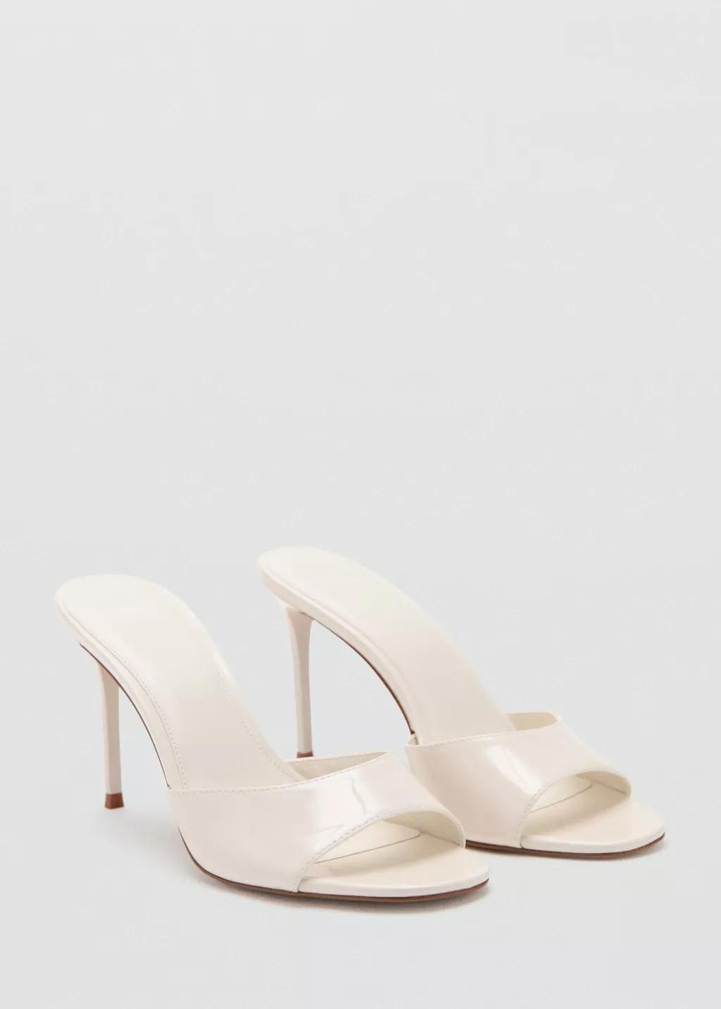 White Stiletto Heel Sandal, 0201_01, large image number 0